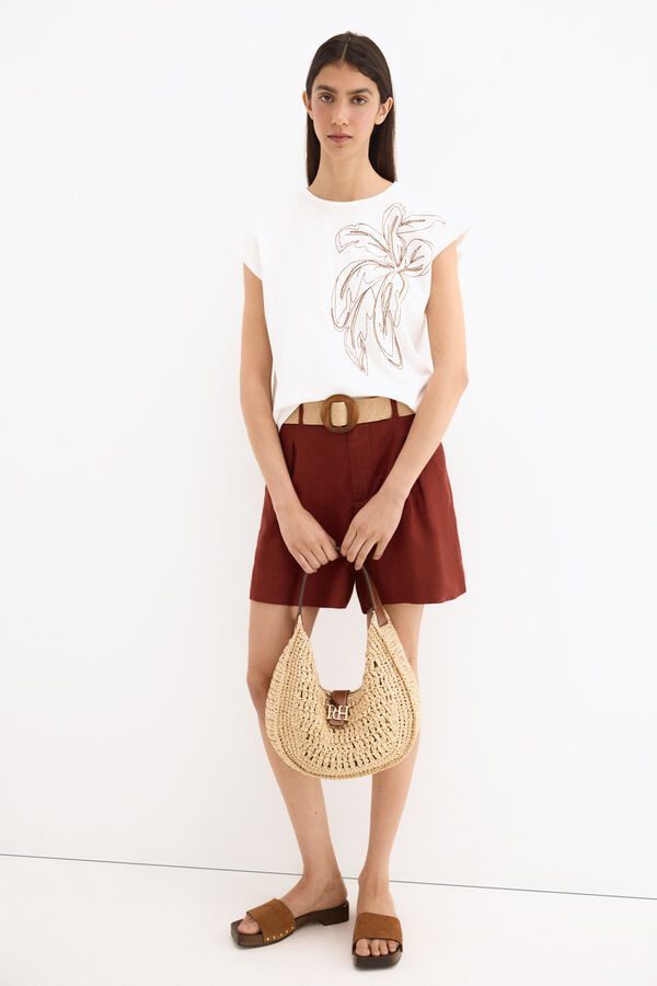 Pedro del Hierro Short sleeve T-shirt with logo on the leg White
