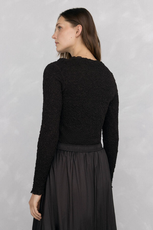 Pedro del Hierro Wrinkled structured knit jersey-knit Brown