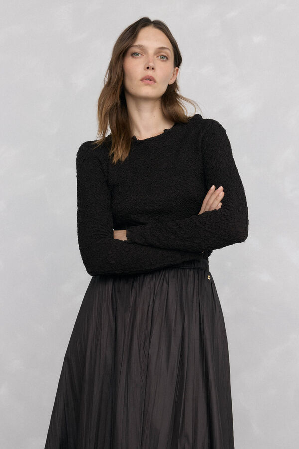 Pedro del Hierro Wrinkled structured knit jersey-knit Brown