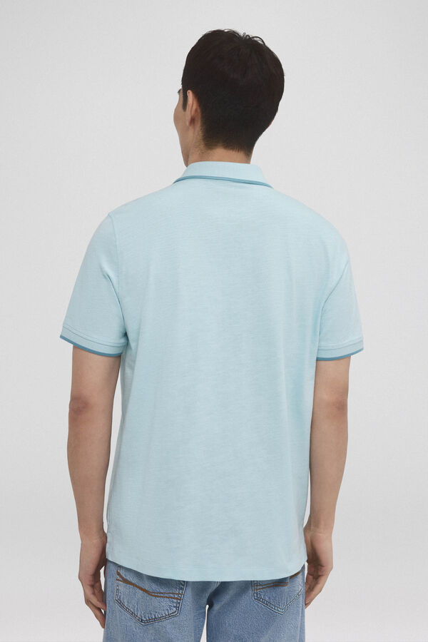 Pedro del Hierro Open neck polo Blue