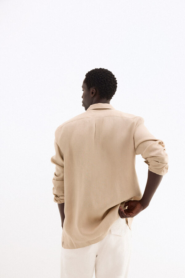 Pedro del Hierro Guayabera em linho Beige