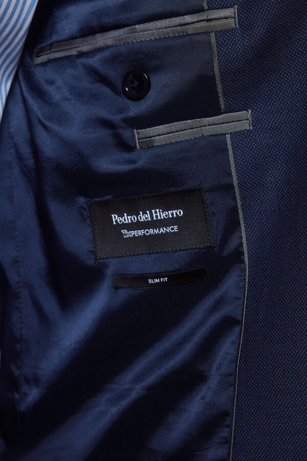 Pedro del Hierro Birdseye slim fit bi-stretch blazer Blue