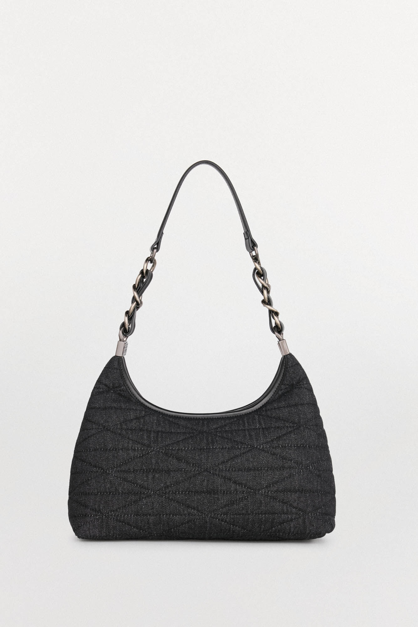 Pedro del Hierro Quilted hobo bag with leather handle and chain