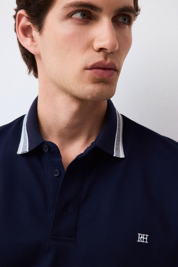 Pedro del Hierro Polo cuello fantas&iacute;a Azul