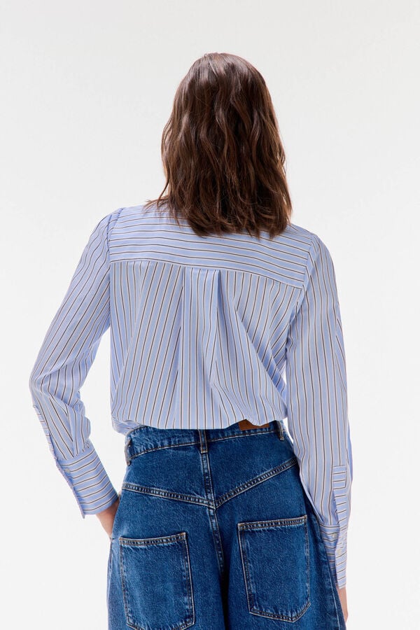 TFP by Tamara Falcó Striped shirt with bow or tie Blue
