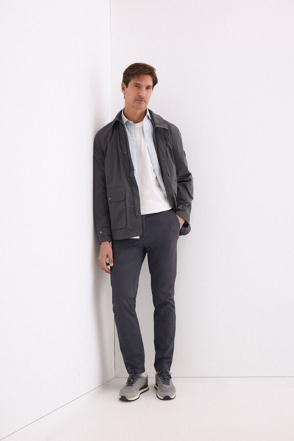 Pedro del Hierro Printed slim fit chinos Grey