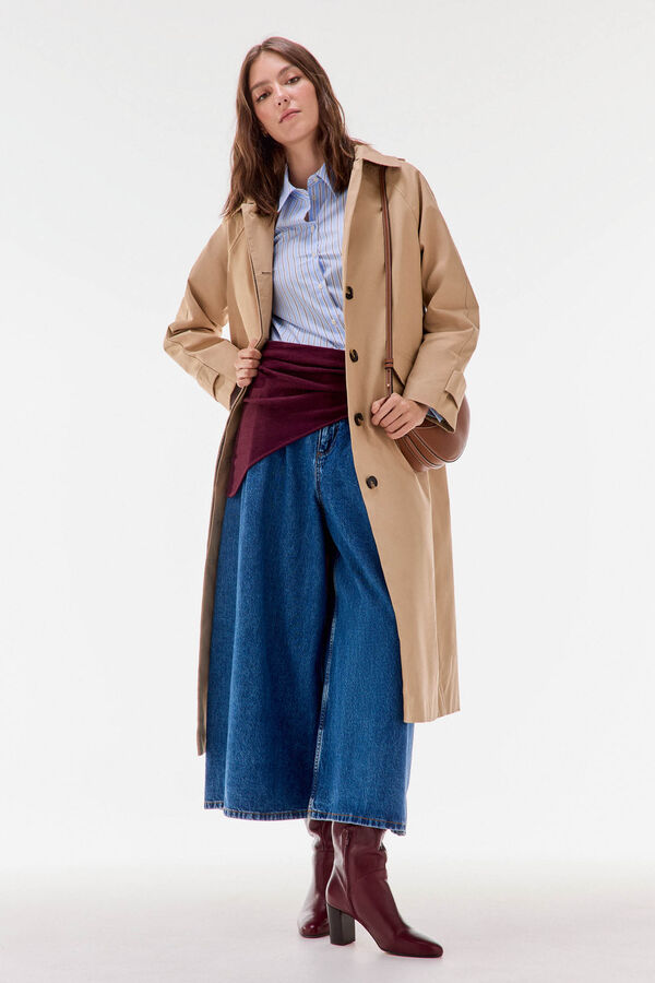 TFP by Tamara Falcó Long hooded parka Beige