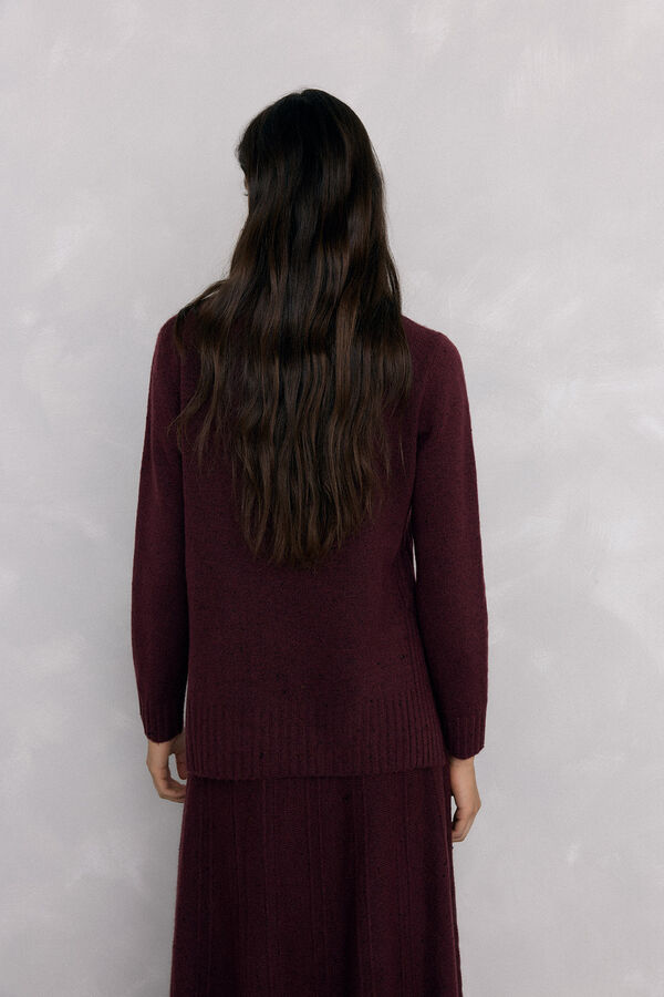 Pedro del Hierro Heathered jersey with side slits Burgundy