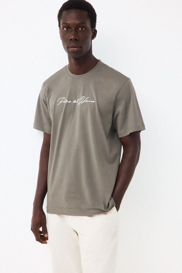 Pedro del Hierro T-shirt with logo and text Green