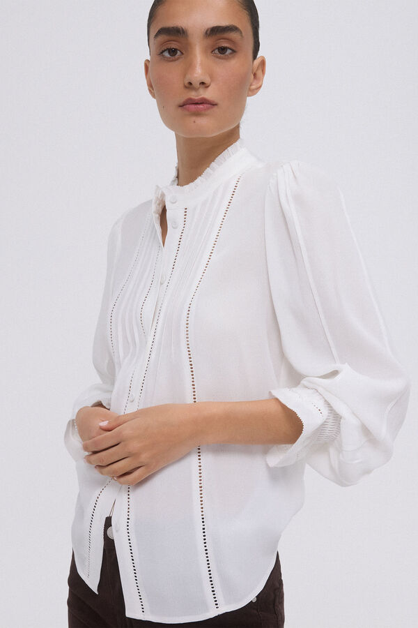 Pedro del Hierro Romantic blouse with lace detail White