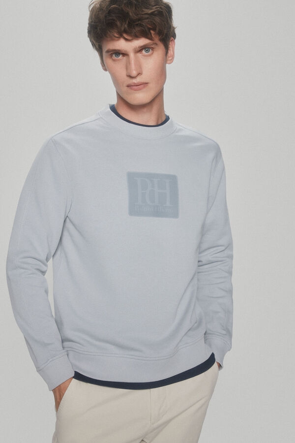 Pedro del Hierro Rubberised logo sweatshirt Grey