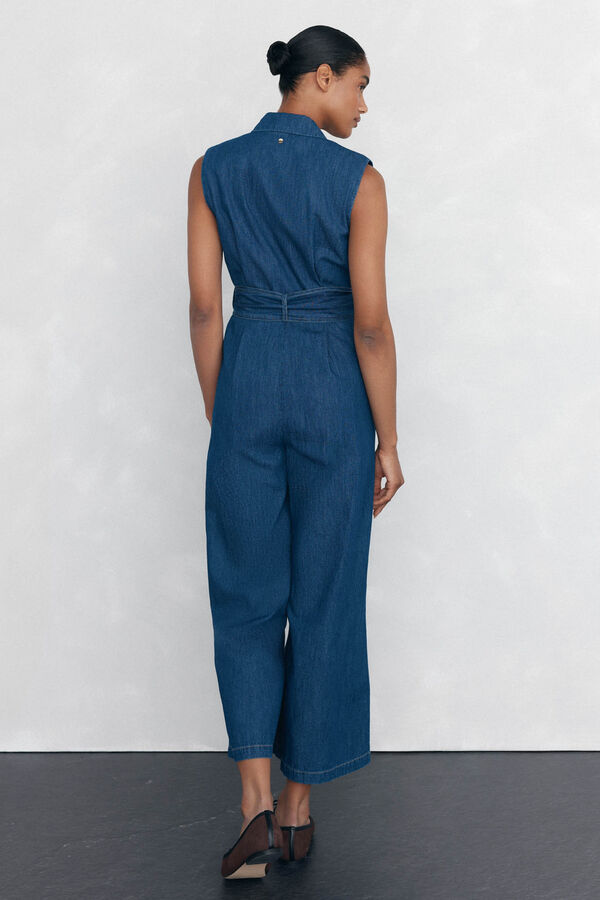 Pedro del Hierro Straight leg jumpsuit with pocket detail Blue