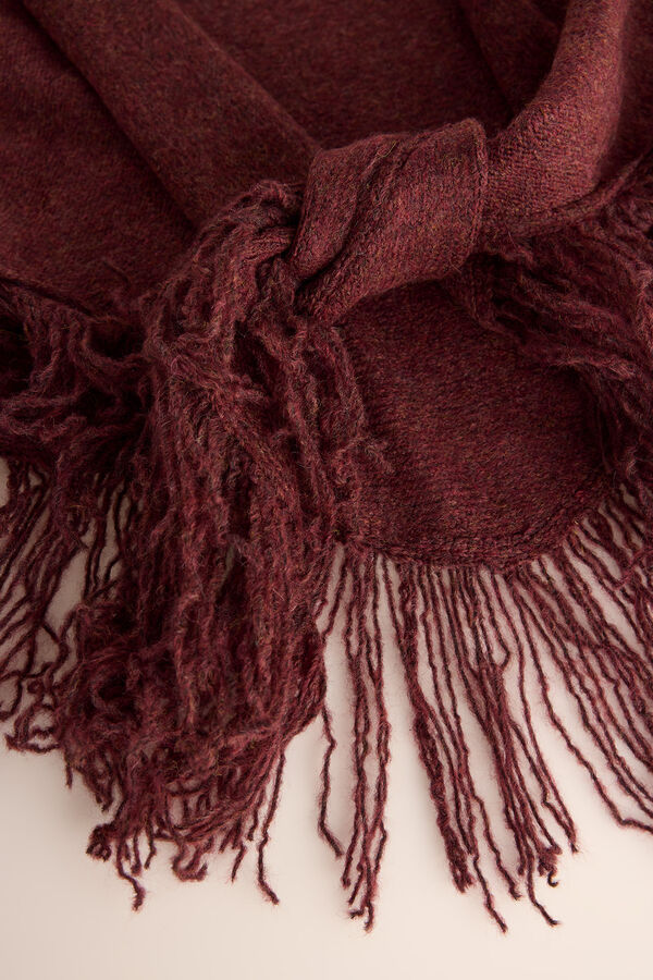 Pedro del Hierro triangle fringed shawl Burgundy