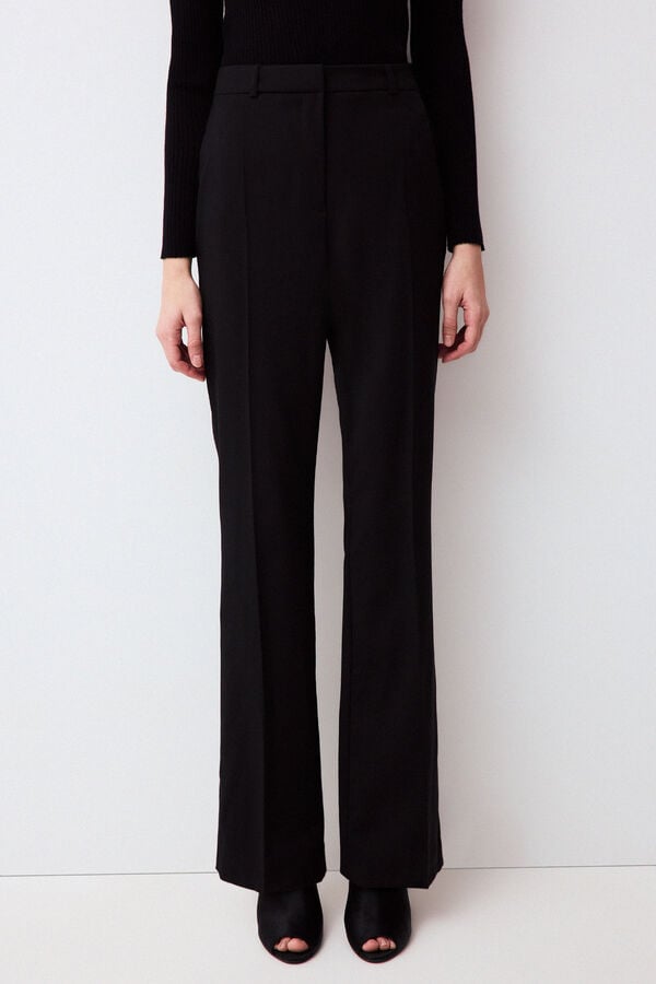 Pedro del Hierro Straight tailored trousers Black