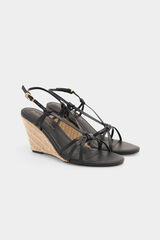 Pedro del Hierro Braided leather wedge Black
