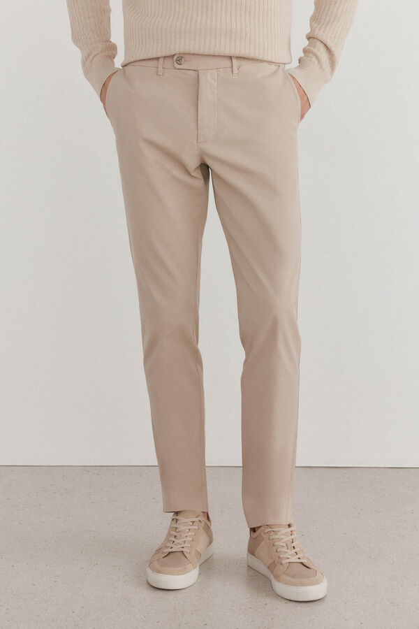 Pedro del Hierro Premium Flex Slim Fit Lightweight chinos Pants Beige