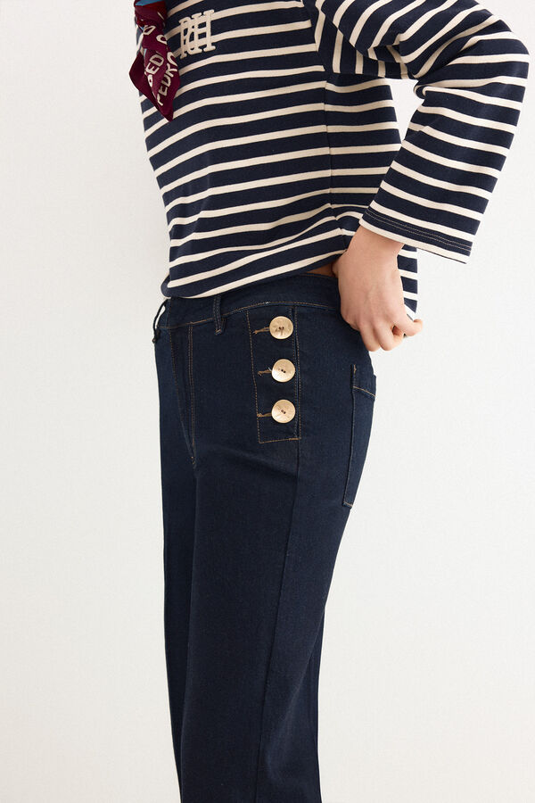 Pedro del Hierro Wide leg capri jeans Blue