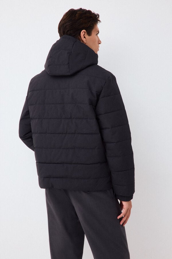Pedro del Hierro Grey melange fabric puffer jacket Grey