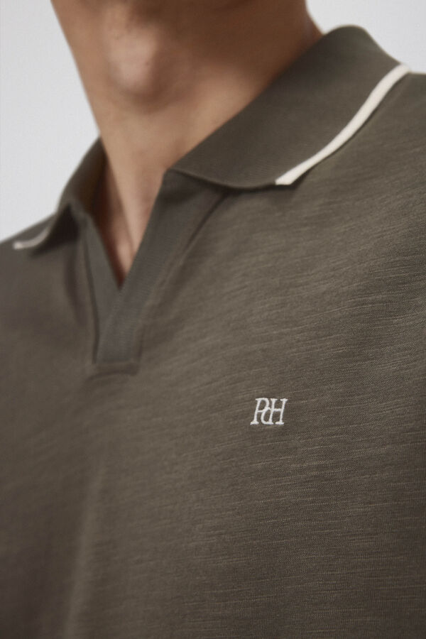Pedro del Hierro Open neck polo Green