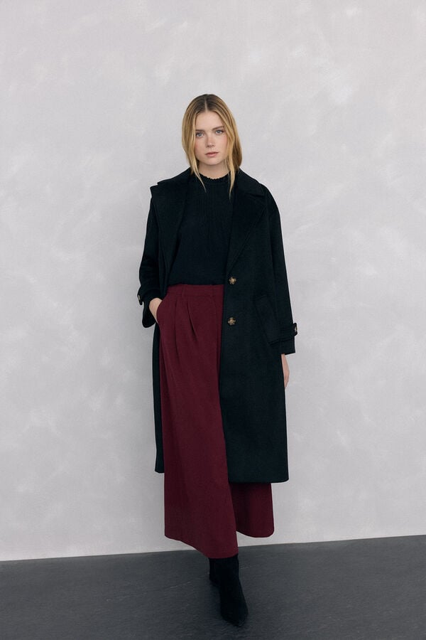 Pedro del Hierro Chiffon blouse with ruffles Black