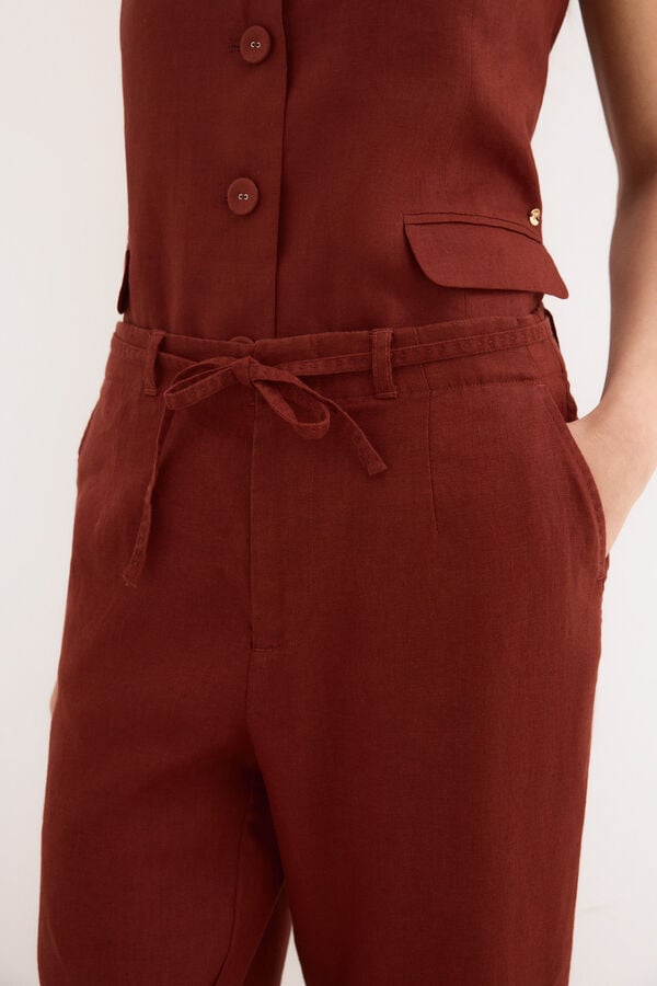 Pedro del Hierro Classic straight trousers Brown