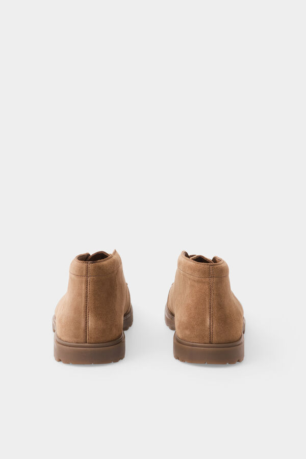Pedro del Hierro Leather lace-up ankle boot Beige