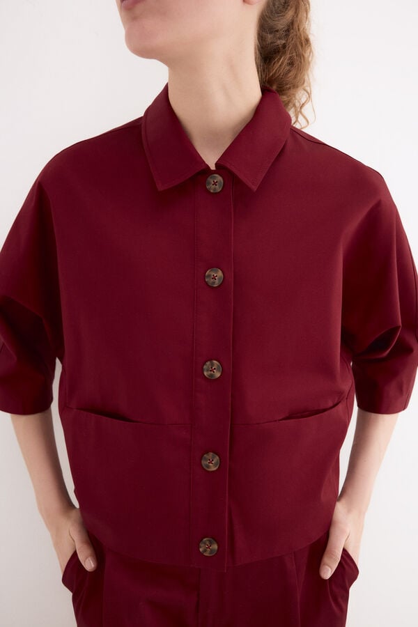 Pedro del Hierro Poplin jacket Burgundy
