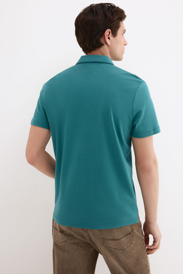 Pedro del Hierro Mercerized polo shirt Turquoise