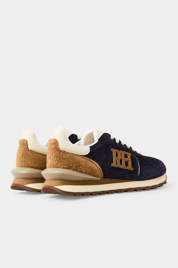 Pedro del Hierro Combined leather trainers Blue
