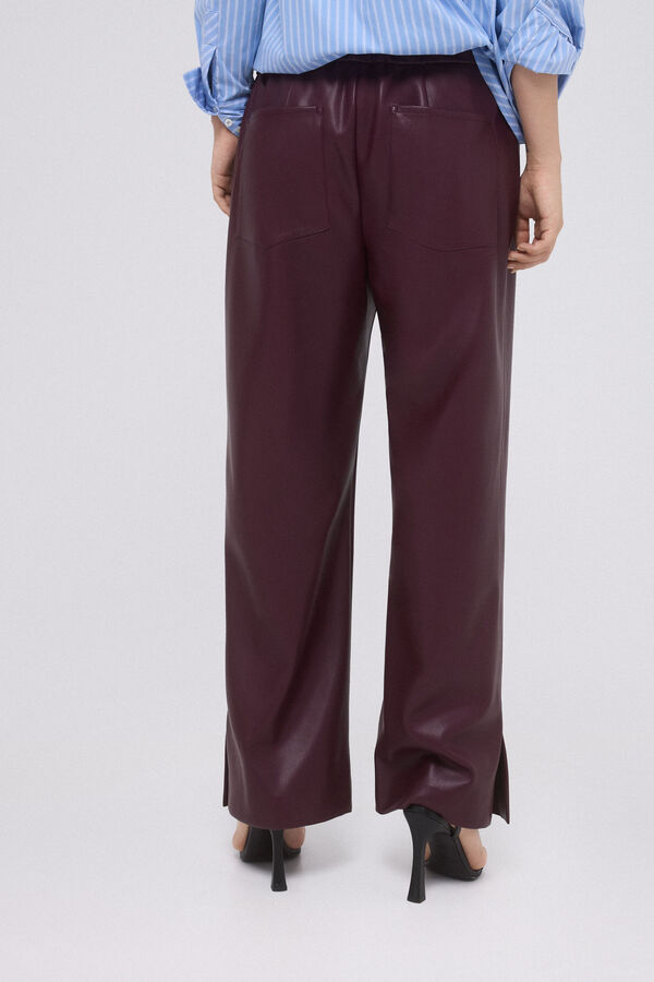 Pedro del Hierro Faux leather trousers Red