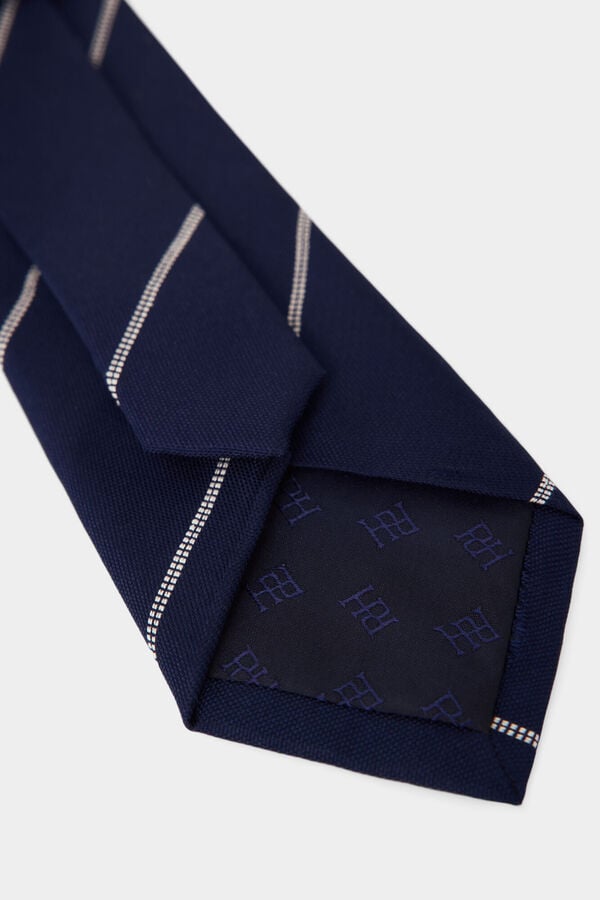 Pedro del Hierro Extra-fine silk tie Blue