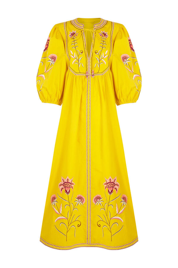 Pedro del Hierro Embroidered tunic dress Yellow