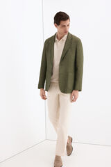 Pedro del Hierro Linen herringbone blazer Green