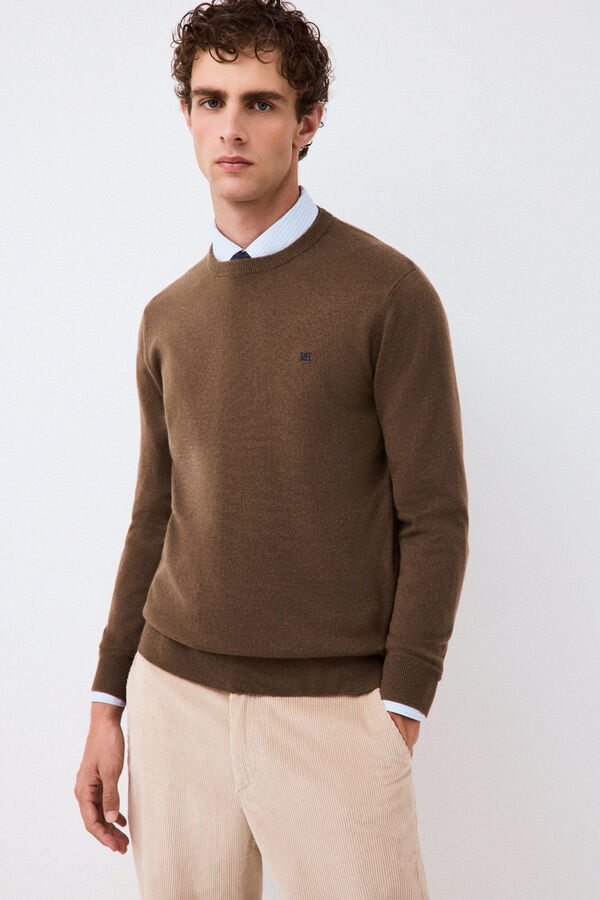 Pedro del Hierro Cashmere merino wool premium jumper Brown