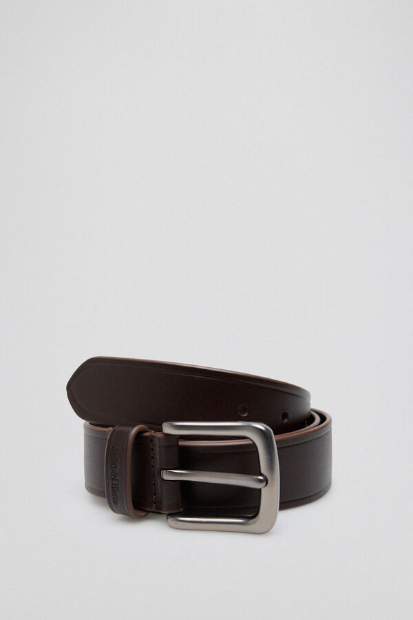 Pedro del Hierro Plain leather belt Brown