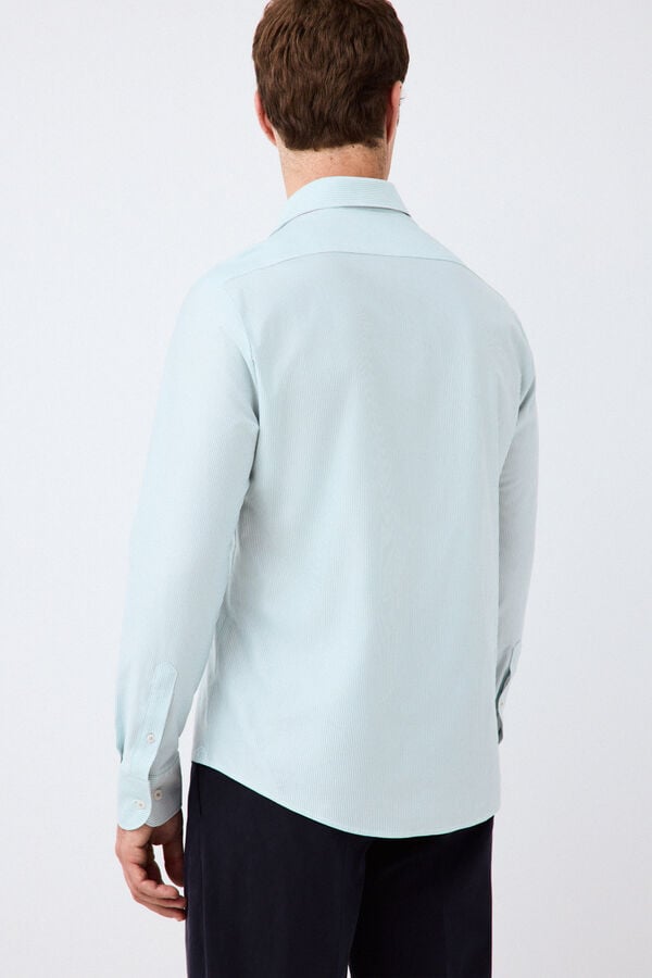 Pedro del Hierro Striped jersey-knit shirt Green