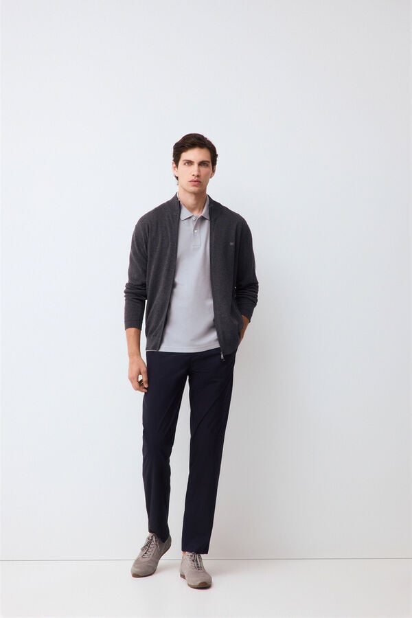 Pedro del Hierro Piqu&eacute; basic polo shirt Grey