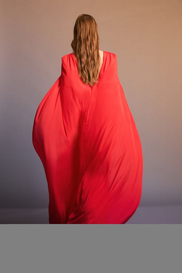 Pedro del Hierro Fluid long cape dress Red