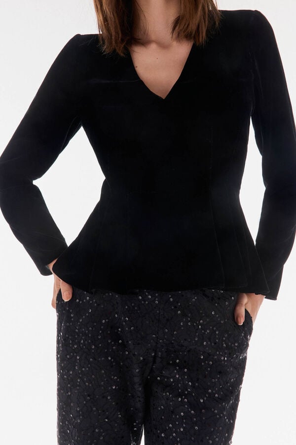 TFP by Tamara Falcó Velvet top Black