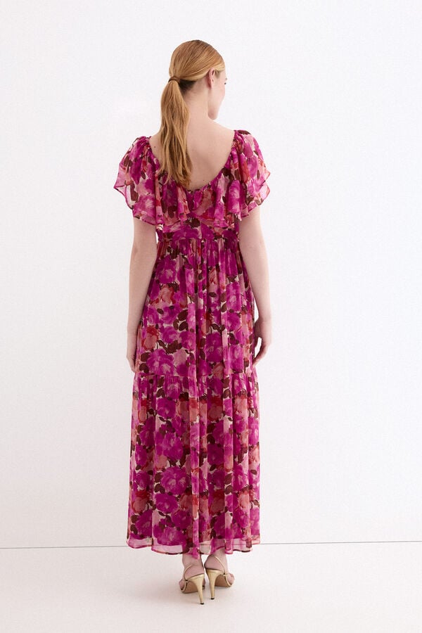 Pedro del Hierro Vestido comprido estampado floral Rosa