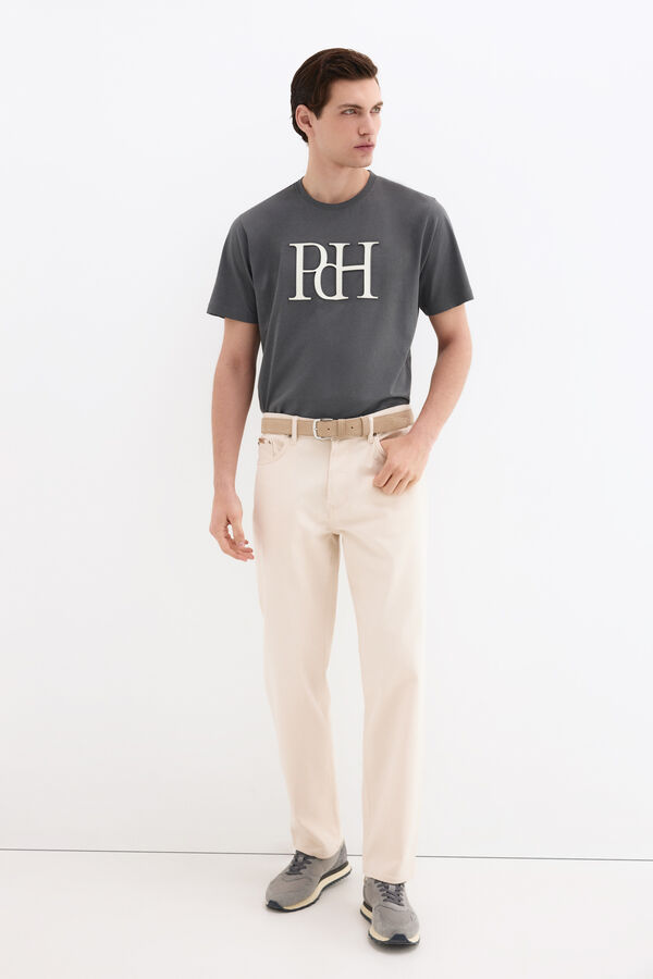 Pedro del Hierro Large logo T-shirt Grey