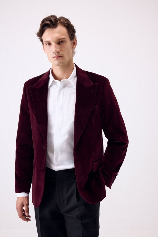 Pedro del Hierro Velvet blazer Burgundy