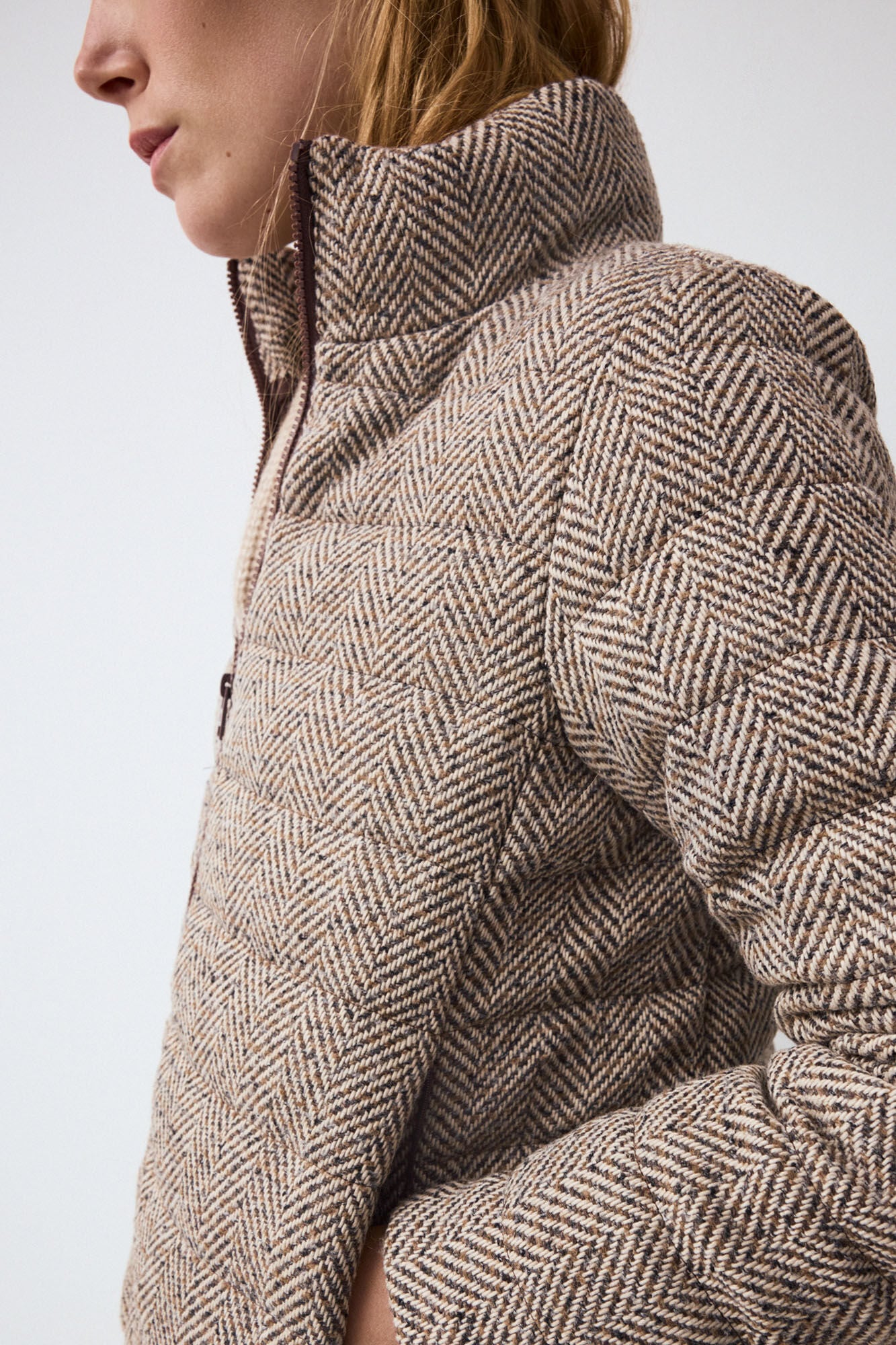 Pedro del Hierro Herringbone short parka