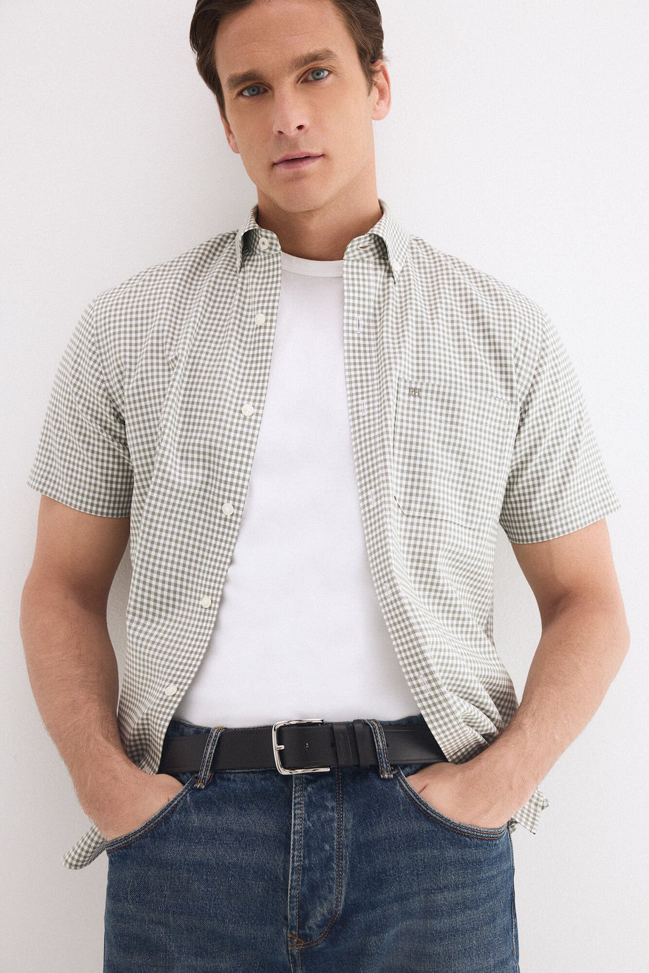 Pedro del Hierro Plain non iron + stain resistant dress shirt