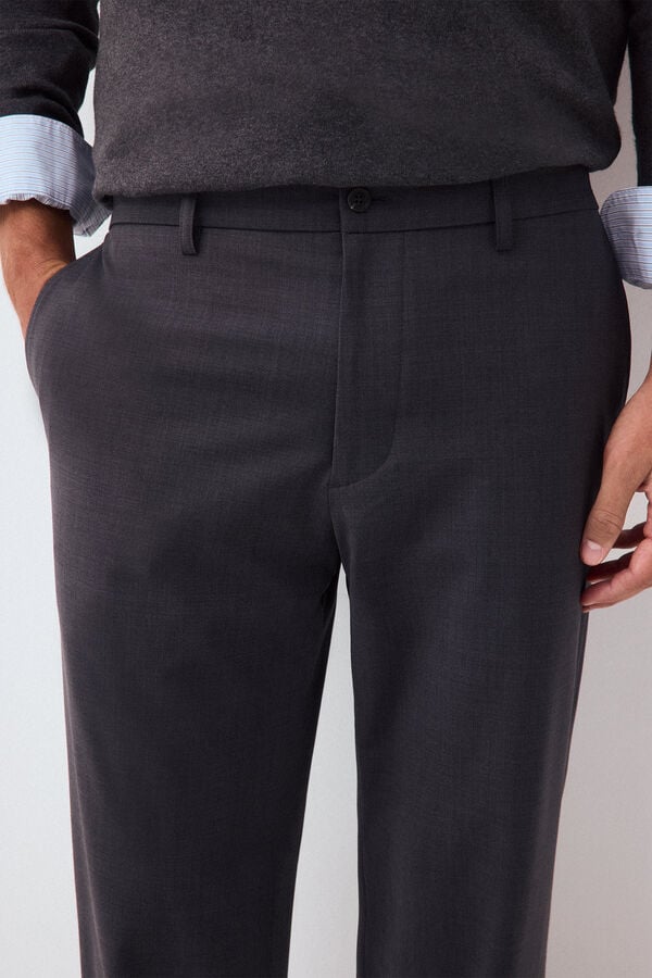 Pedro del Hierro Regular fit trousers with elasticated waist Grey