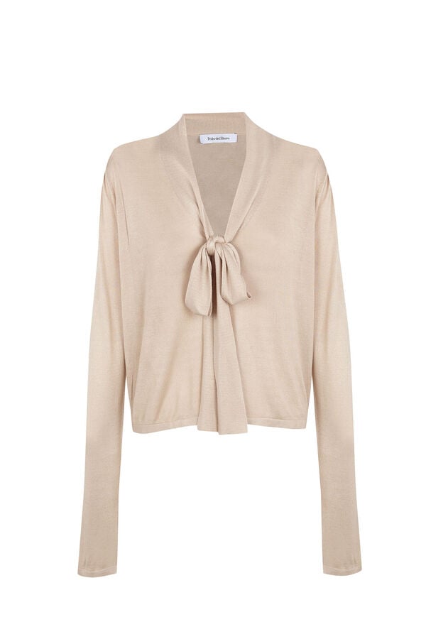 Pedro del Hierro Long sleeve tie jumper Beige