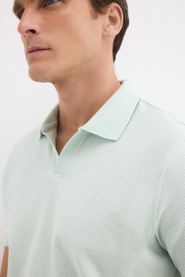 Pedro del Hierro Textured polo shirt Green