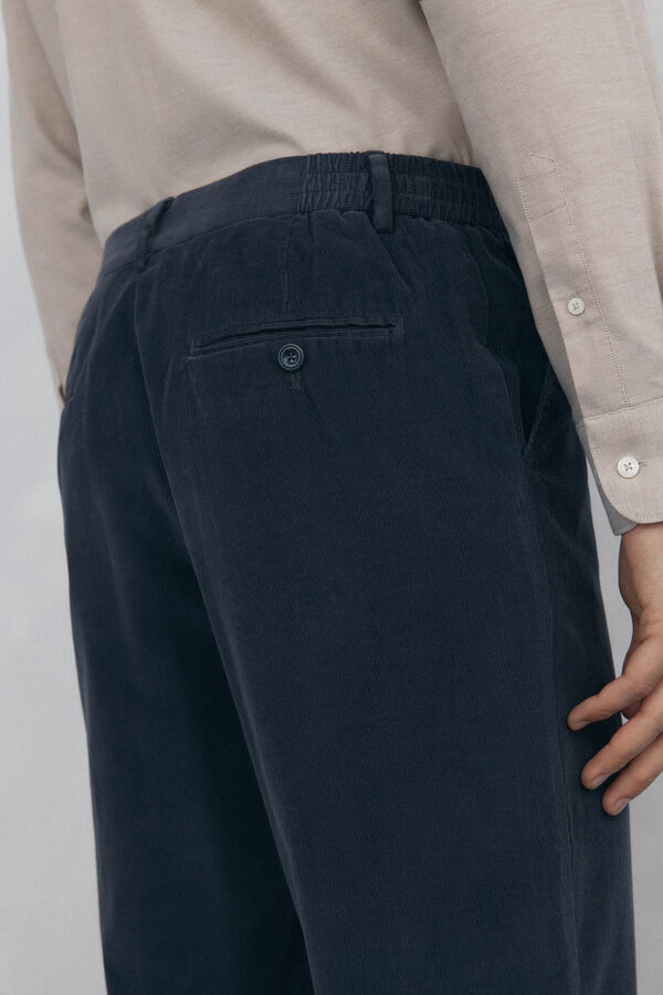Pedro del Hierro Calça calças chino de veludo veludo leve e slim fit Cizento