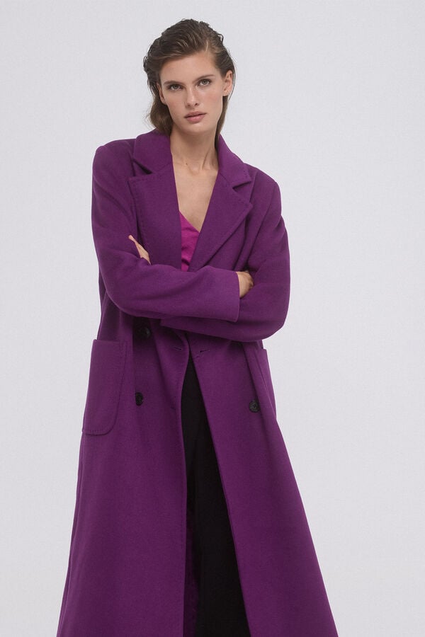 Pedro del Hierro Long cloth coat  Purple