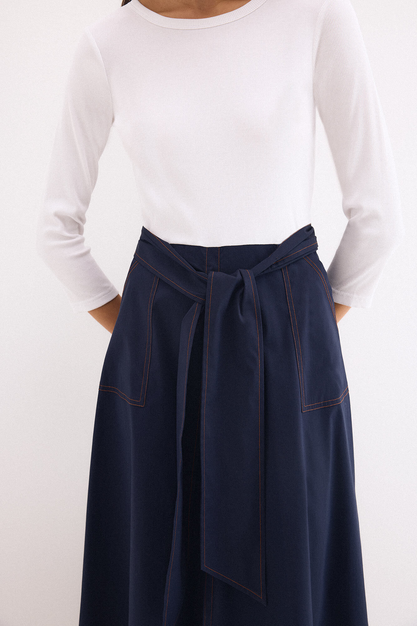 Pedro del Hierro Combined circular poplin skirt dress